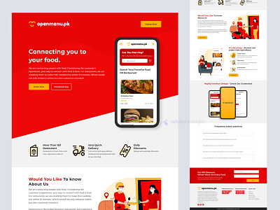 Openmenu Landing page Design.