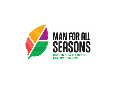 Man for all Seasons company design garden gardening grounds leaf logo maintenance seasons