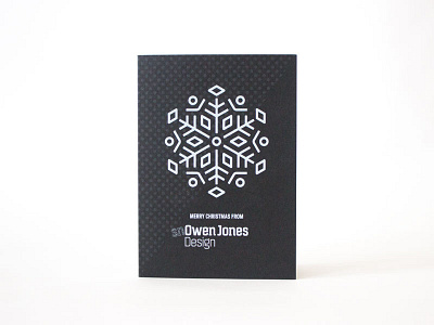 SnOwen Jones Dribbble black card christmas corporate ink snow snowflake white