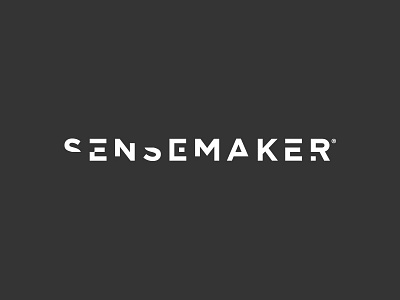 Sensemaker business coach code cut design focus logo reveal type