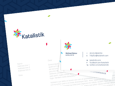 Katalistik Stationery business card catalyst dynamic energy internet letterhead logo stationery