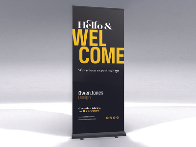 Weve been expecting you banner design pull up sign studio welcome