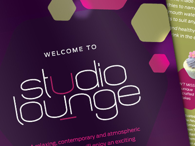 Studio Lounge Flyer bar bistro cafe contemporary design logo print studio lounge