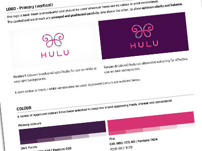 Hulu Guidelines craft design hulu logo wool yarn