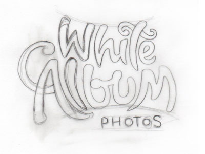 White Album3 design handwritten logo photo photographer script sketch