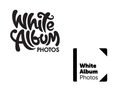 Whitealbum5 design handwritten logo photo photographer script sketch