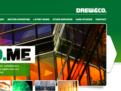 Drew Web design electric electrical home page layout logo plymouth slideshow type website