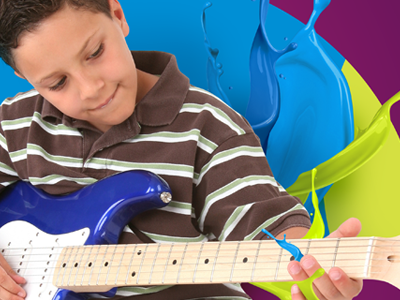 Guitarist creative education guitar music paint splash