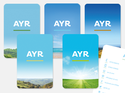Ayr Cards air ayr business cards design hover logo