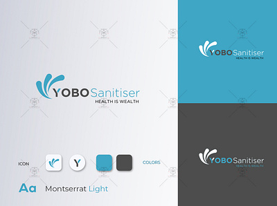 Yobo sanitiser logo branding design flat graphic design icon illustrator logo minimal type vector