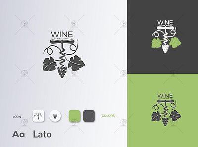 wine logo branding design flat graphic design icon illustration illustrator logo minimal vector