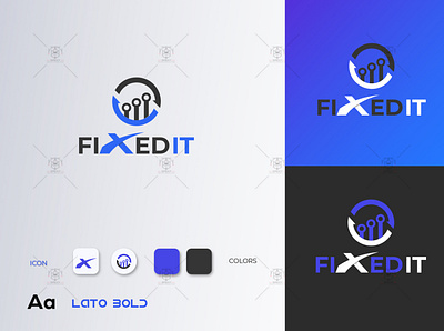 Fixedit logo branding design flat graphic design icon illustration illustrator logo minimal vector