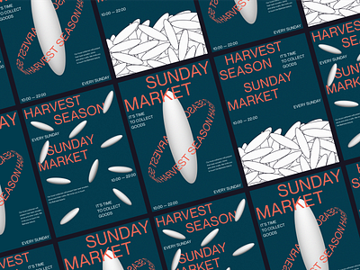 Harvest Season Concept Poster concept design farm font graphic design market poster print rice typography