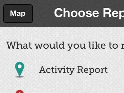 Choose Report Screen ios iphone ui