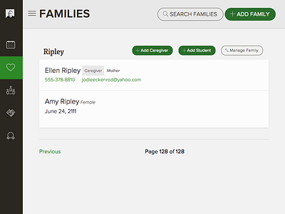 Family management page