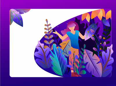 Девушка на природе animation art branding design icon illustration type typography ux vector