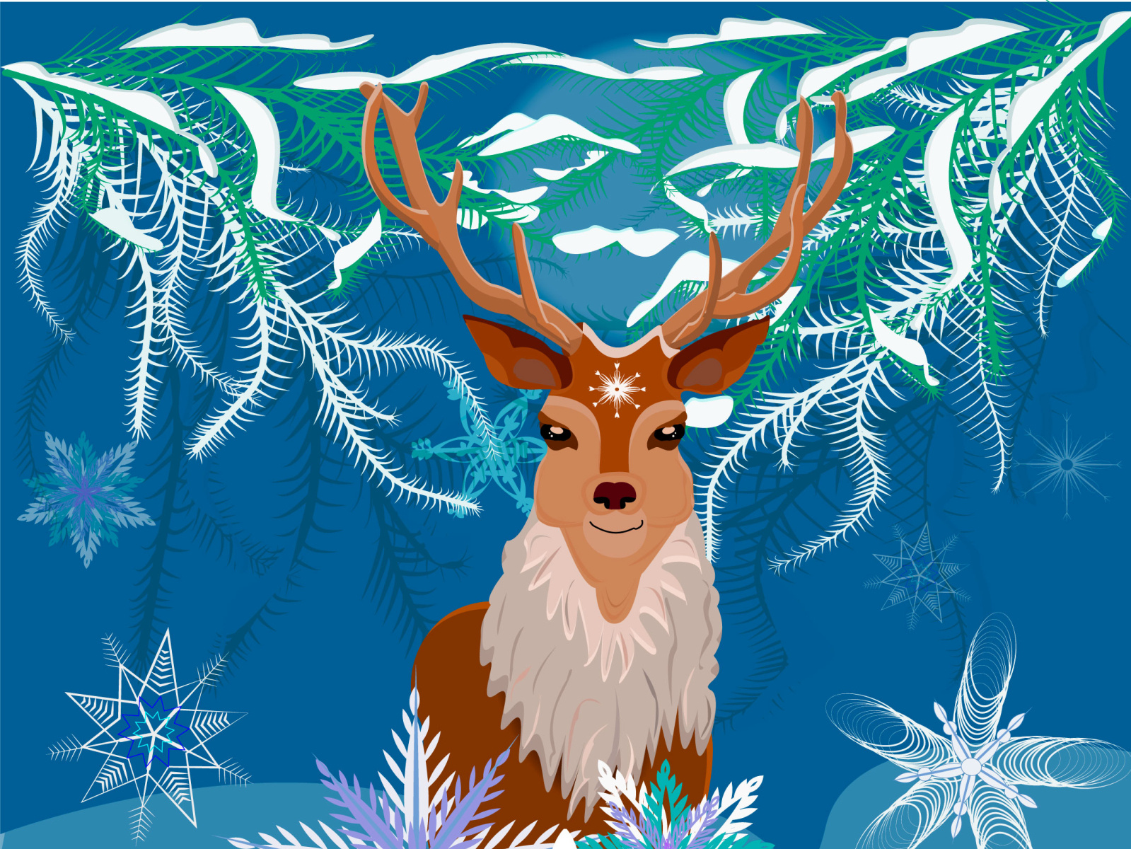 christmass-deer-by-marina-vlasova-on-dribbble