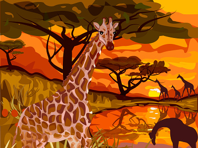 giraffe animation art branding illustration illustrator minimal type typography ux vector