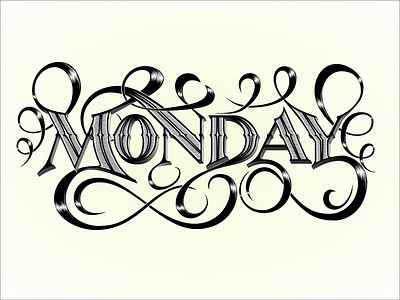 Monday days of the week fineliner hand lettering ink lettering monday serif today tomorrow typography vector yesterday