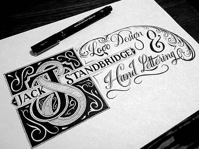 Logo Design and Hand Lettering ampersand calligraphy fineliner flourish hand lettering ink lettering monogram ornamentation roman serif typography