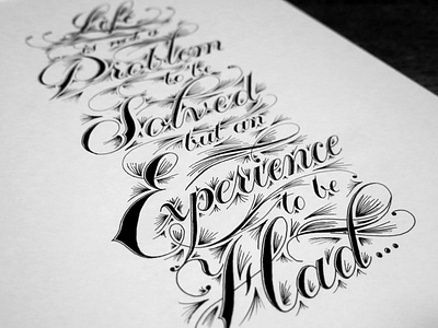 Life Is Not A Problem calligraphy hand lettering ink lettering type typography