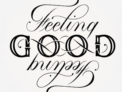Feeling Good Ambigram ambigram calligraphy digital hand lettering lettering typography vector