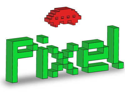 Pixel Tester 3d pixel retro space invaders typography