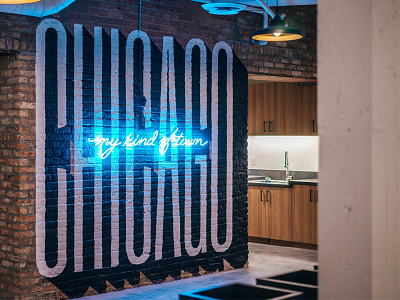My Kind Of Town chicago hand lettering neon painting sign startup tech typography