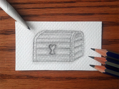 Edwin’s Treasure 2h b card concept edwin game hb one-point perspective textured paper tortillon trading treasure