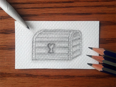 Edwin’s Treasure 2h b card concept edwin game hb one point perspective textured paper tortillon trading treasure