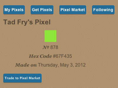 Pixel Number 878 company game pixel trading