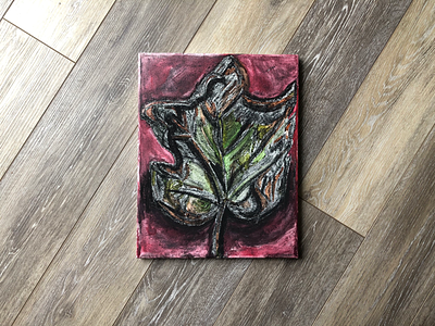 Charcoal & Watercolor Leaf