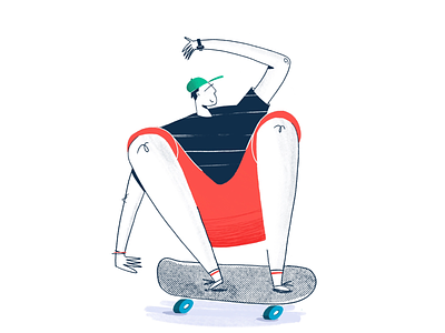 Sk8erBoi colour illustration illustrator procreate skateboarder skateboarding sketch