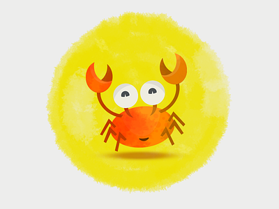 At the seaside beach bright crab illustration orange photoshop psd summer texture yellow