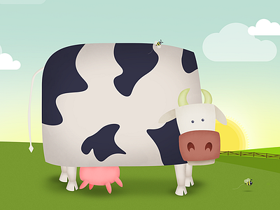 Holy Cow cow dairy farm field illustrator inforgraphic milk