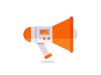 Megaphone colour flat illustration illustrator megaphone orange speaker