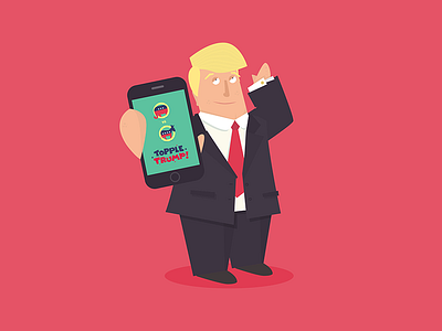 Topple Trump america colour democrats donald trump election flat game illustration republican ui