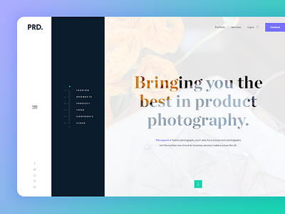 Photography Studio - Homepage clean colour flat gradient mock up photography psd type ui ux web web design