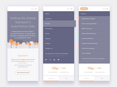 Mobile Menu Navigation clean colour design field flat guide interface mobile style ui ux web