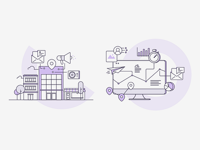 New Site Icons . colour design flat graphic icon illustration outline purple ui ux vector