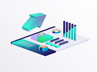 Isometric Dashboard clean colour dashboard design flat gradient interface isometric style ui ux web