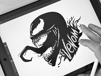 Venom illustration graphic ipad lettering marvel movie spider man sticker tom hardy typography venom