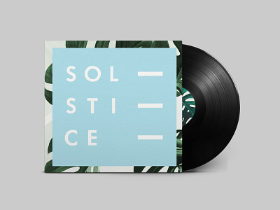 "Solstice" Mixtape / Playlist Cover Design album artwork album cover blue green clean color design illustration playlist record spotify typography vector vinyl