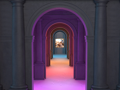 Lightway - Adobe Dimension 3d 3d art 3d artist 3d modeling adobe dimension archway lighting museum painting