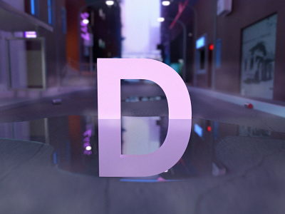 D | Adobe Dimension 36 days of type 36daysoftype 3d art 3d artist adobe dimension city cityscape clean cyberpunk depth of field design letter d render typography vector