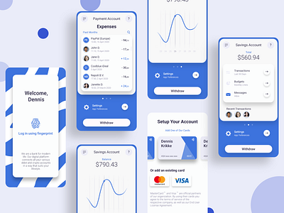 UI Exploration | Mobile Finance App #2 app app ui banking blue and white branding clean design finance app grid layout minimal mobile typography ui ux