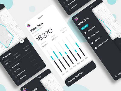 UI Exporation | Fitness / Running App app branding clean design fitness fitness app grid layout minimal mobile running tracker typography ui white and blue