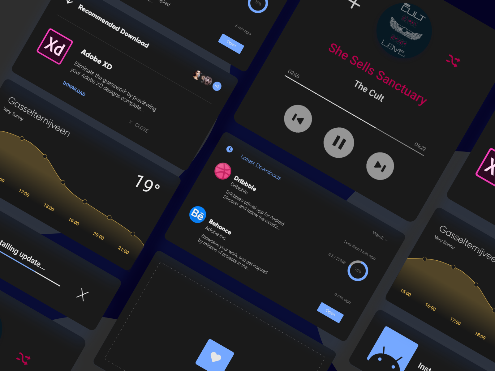 Material UI Elements #1 - Dark Mode by Dennis Krikke on Dribbble