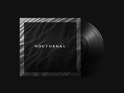 "Nocturnal" Mixtape / Playlist Cover Design album artwork album cover clean design illustration monochrome playlists spotify texture typography vinyl