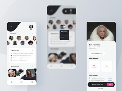 VoiceMe Social Network app appdesign black layout social network ui ux white